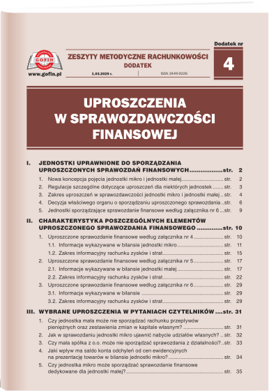 Uproszczenia w sprawozdawczości finansowej - dodatek tematyczny nr 4 do Zeszytów Metodycznych Rachunkowości nr 5 (629) z dnia 1.03.2025