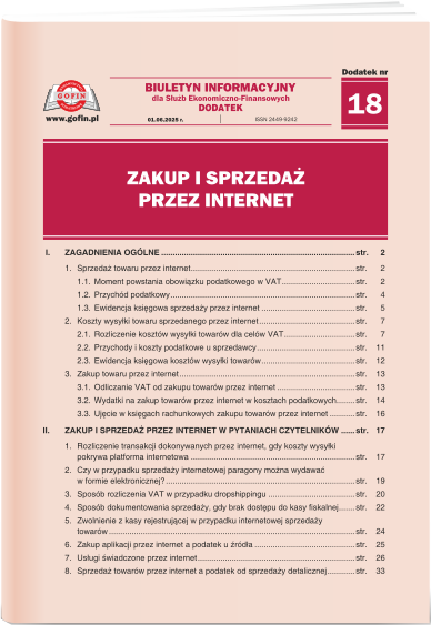 Zakup i sprzedaż przez internet - dodatek tematyczny nr 18 do Biuletynu Informacyjnego dla Służb Ekonomiczno-Finansowych nr 16 (1239) z dnia 1.06.2025