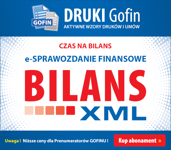 BILANS XML - funkcjonalność w programie DRUKI Gofin